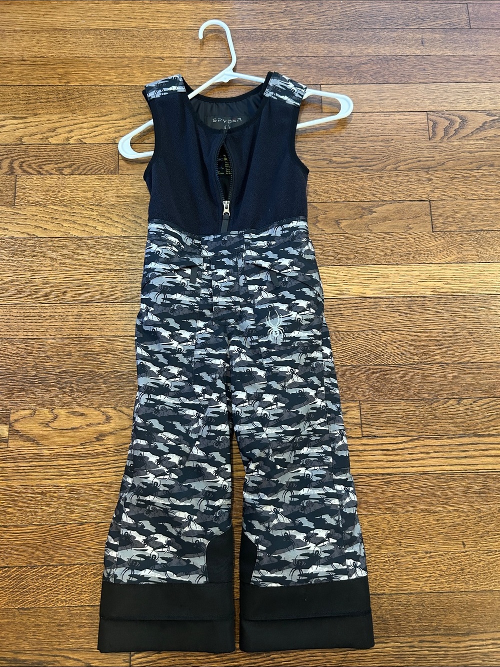 Spyder Kids Black & Gray Camo Snow Bib